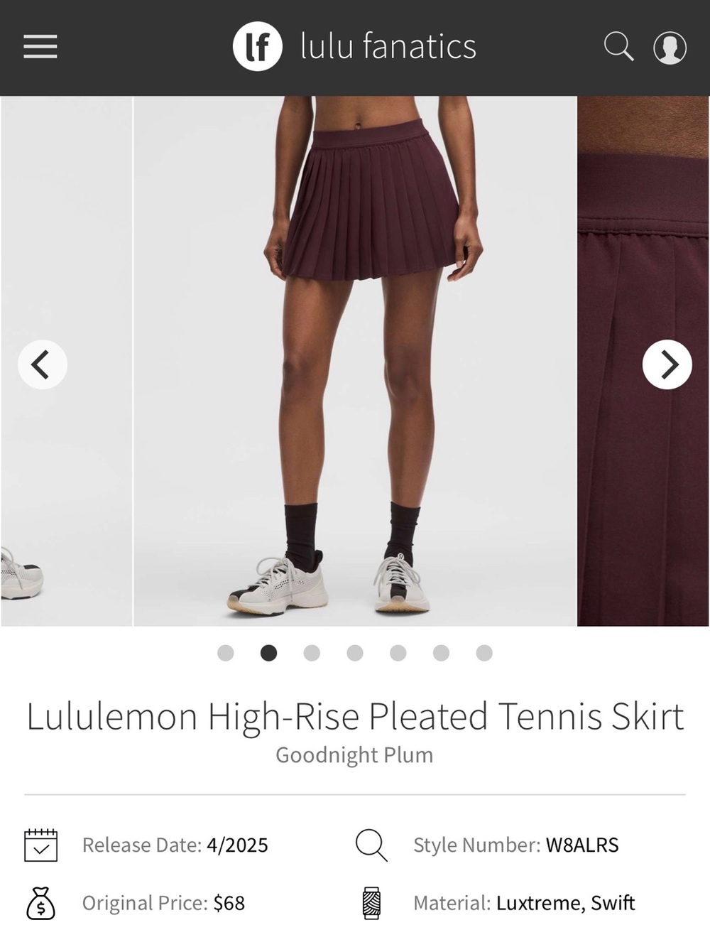 lululemon athletica Pleated High-Rise Skirt in Plum